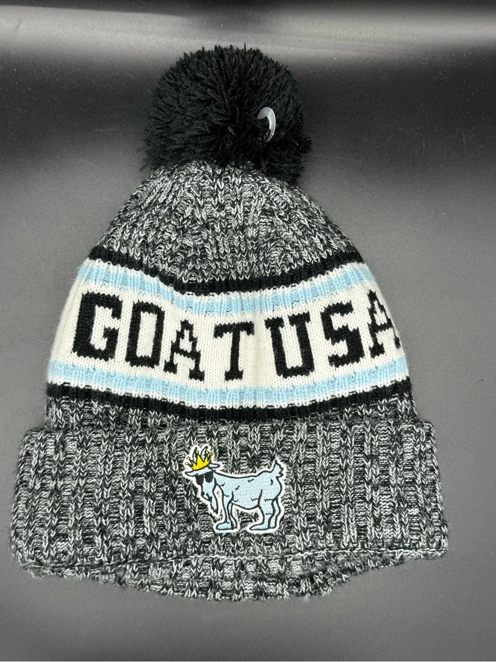 GOAT USA Knit Pom Beanie Winter Hat Adult One Size Fits All